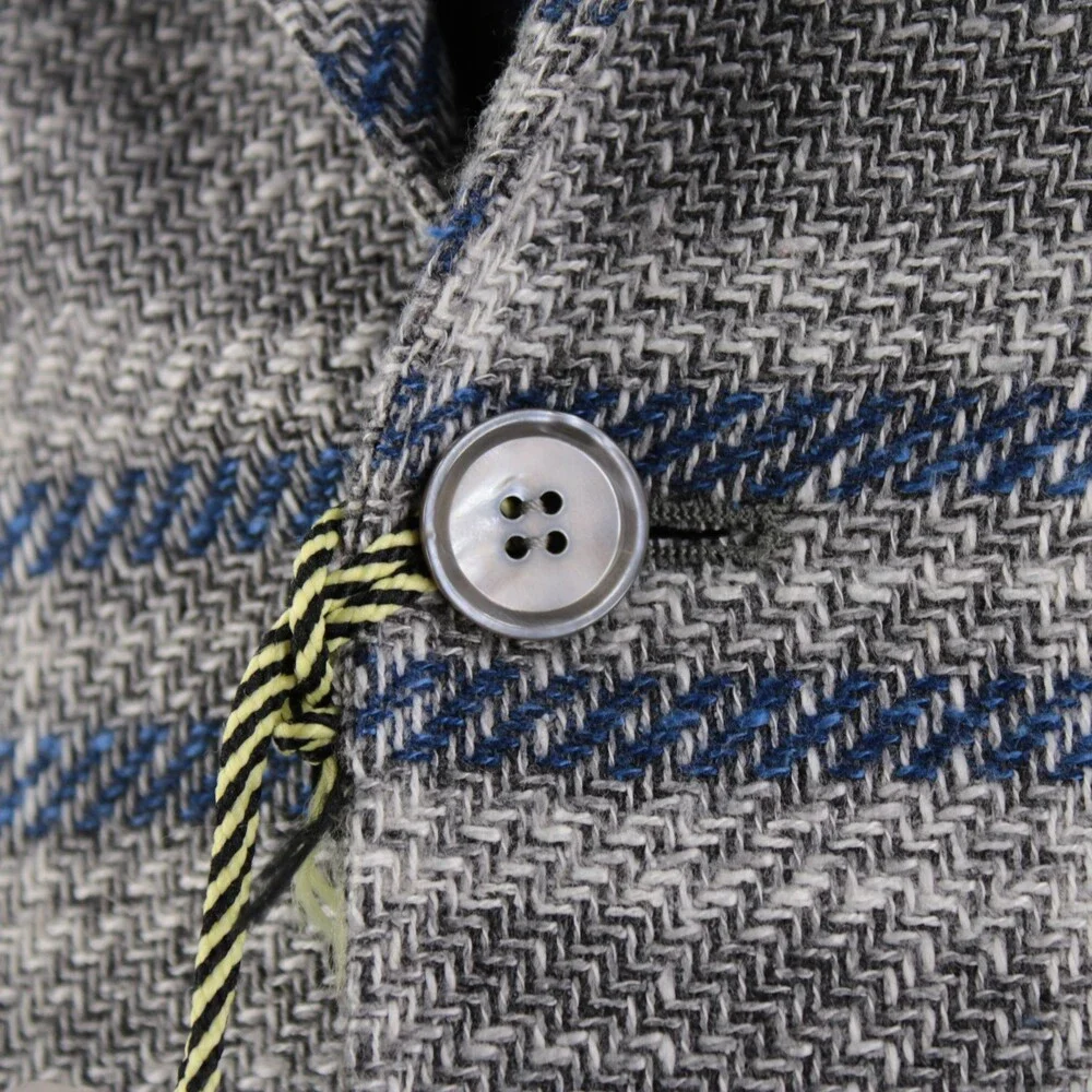 Sartorio Kiton NWT Wool Blend Sport Coat Size 48R (38R US) Gray w/ Blue & White
